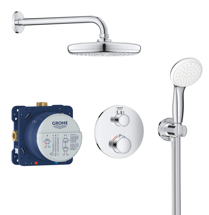 GROHE Grohtherm - Brause- und Duschsystem (Komplettset, inkl. Thermostat, Rapido SmartBox, Kopfbraus