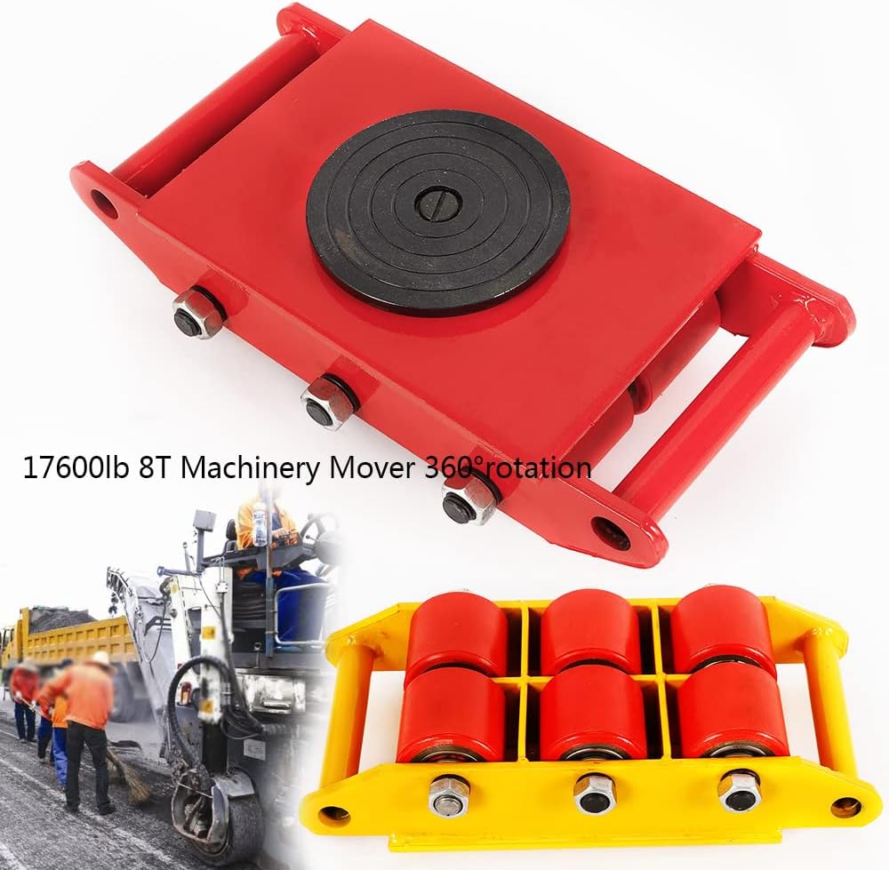 8T-Maschinenförderer, Transportrolle mit 360° Drehdeckel (Red) Rot, Rot