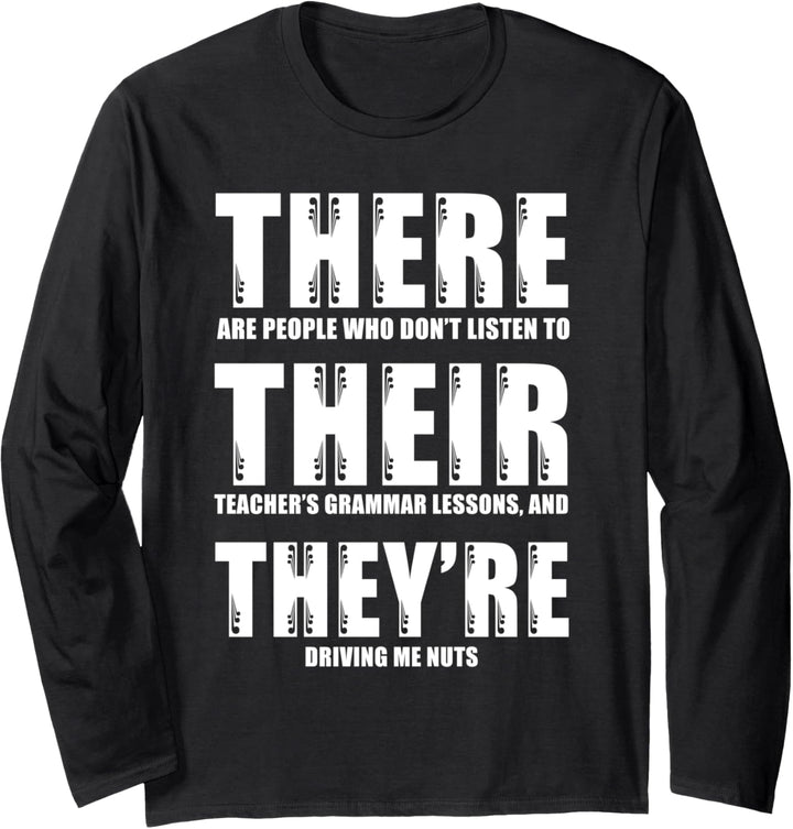 Englisch Lehrer - Lustiges Grammatik Langarmshirt