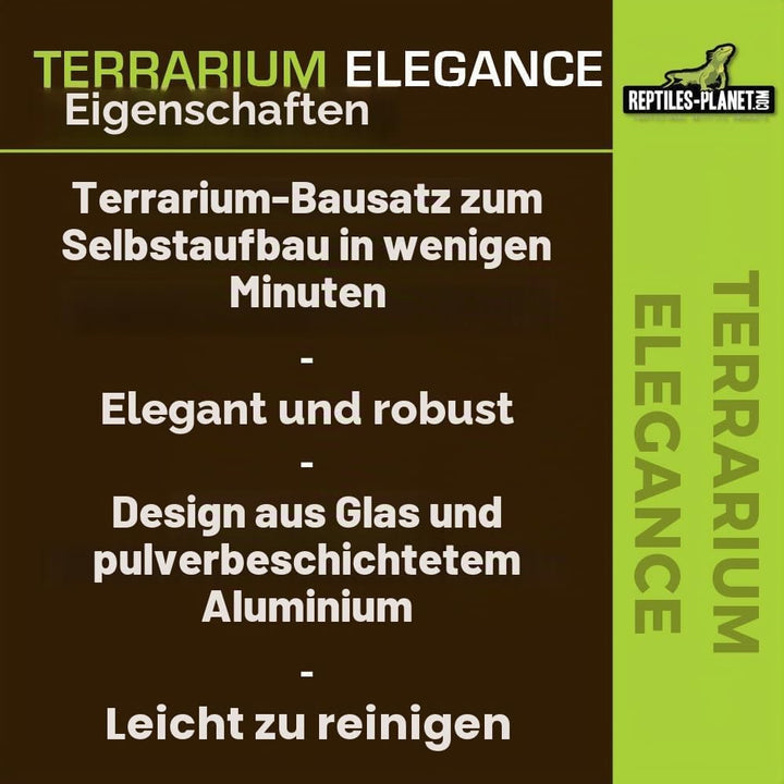Reptiles Planet Aluminium Elegance Terrarium für Reptilien/# 304 45 x 30 x 30 schwarz Schwarz 45 x 3