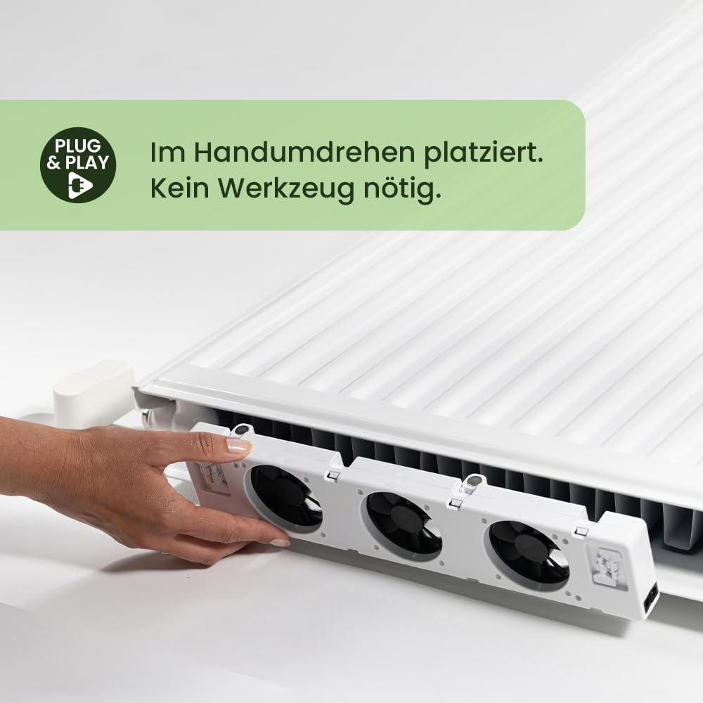 SpeedComfort Heizkörper Ventilator mit Control Sensor - Mono-Set (1x) - Bis zu 22% Energieeinsparung