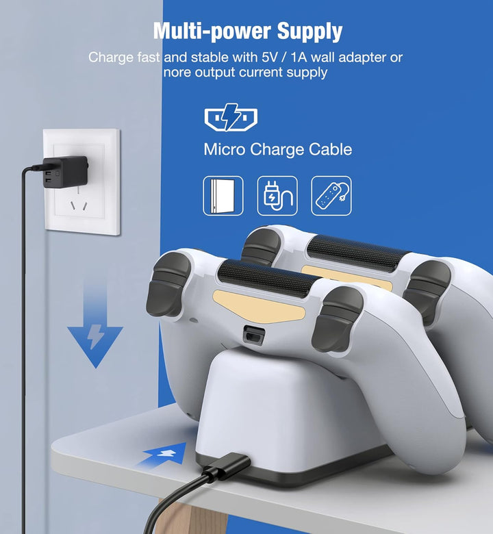 PS4 Controller Dockingstation mit Ladekabel, 1,8 Stunden Schnellladung, PS4 Controller, Ladestation