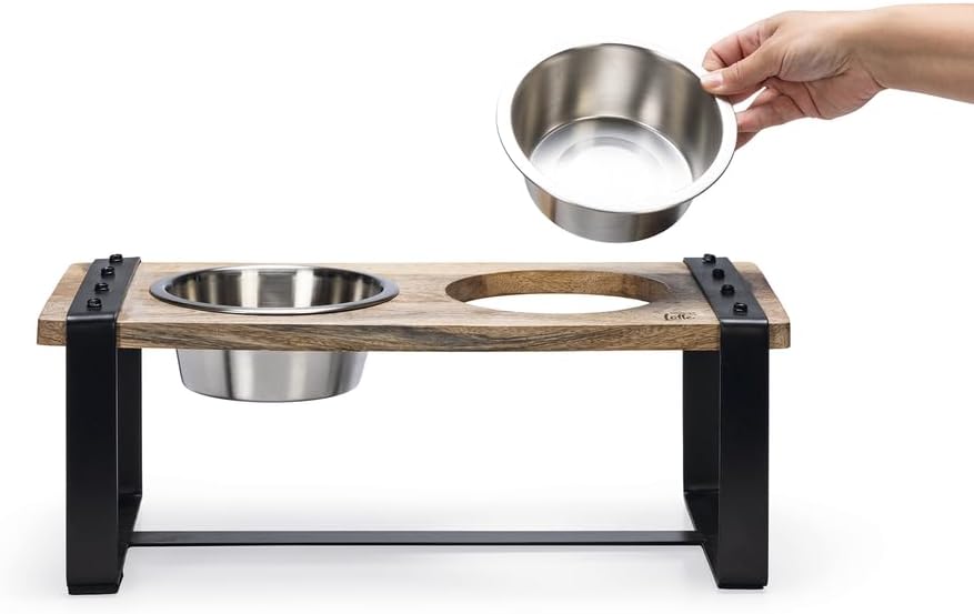 Beeztees K&Bz Hundegeschirr, Holz, Karint, 48 x 22 x 18 cm, 2 x 650 ml, Braun, 2000 g, 48 x 22 x 18