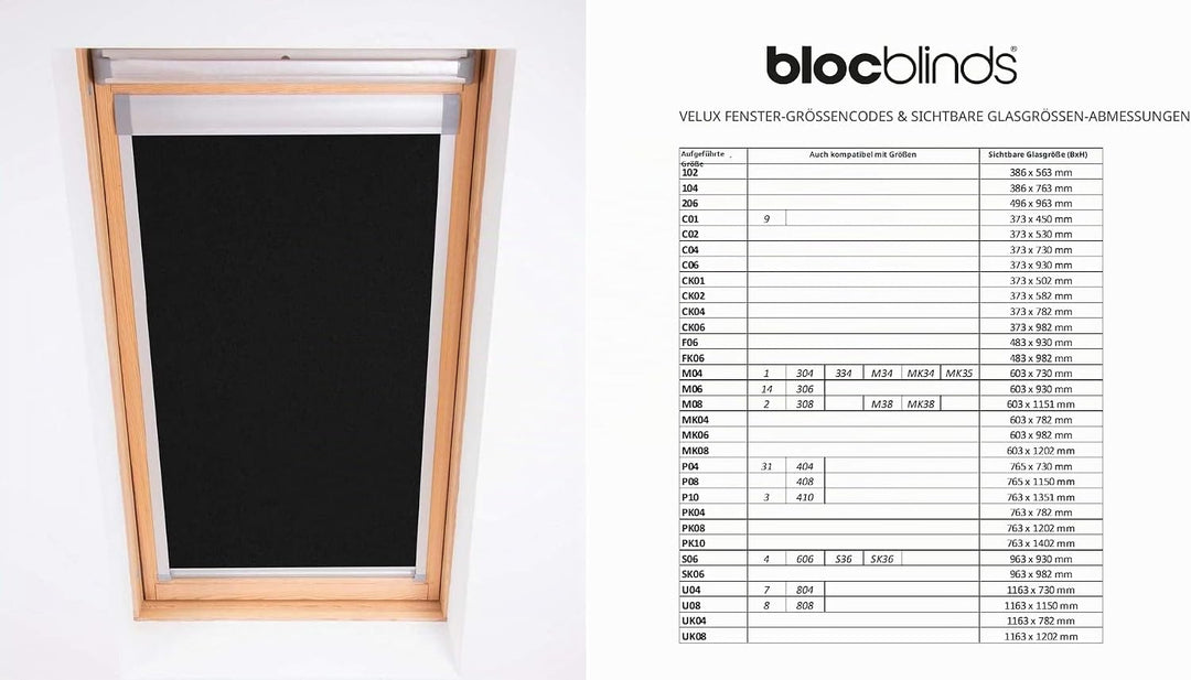 Bloc Skylight Rollo für Velux Dachfenster Blockout, schwarz C02 C02 Für Velux Dachfenster Black, C02