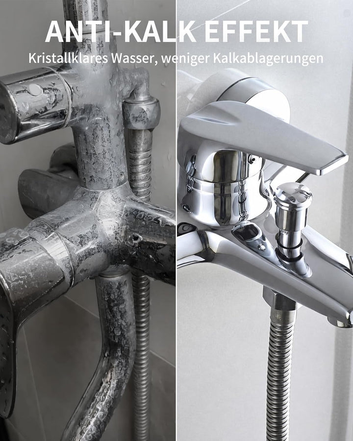 OFFO Duschkopf mit Schlauch 1,6m und Halterung, Handbrause mit Filter 6 Strahlarten, Duschkopf Gross
