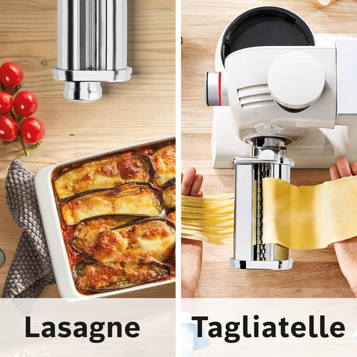 Bosch Pasta Set MUZ5PP1, Zubehör passend für Küchenmaschine Serie 4, Serie 2, 2 Pastawalzen für Lasa