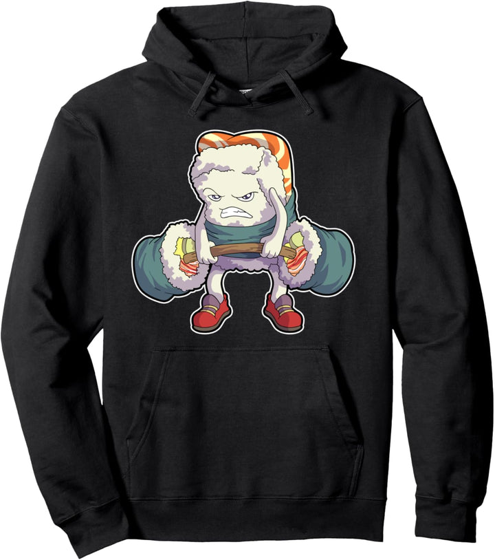 Sushi Bodybuilder Fitness Workout Gym Sport Kawai Pullover Hoodie