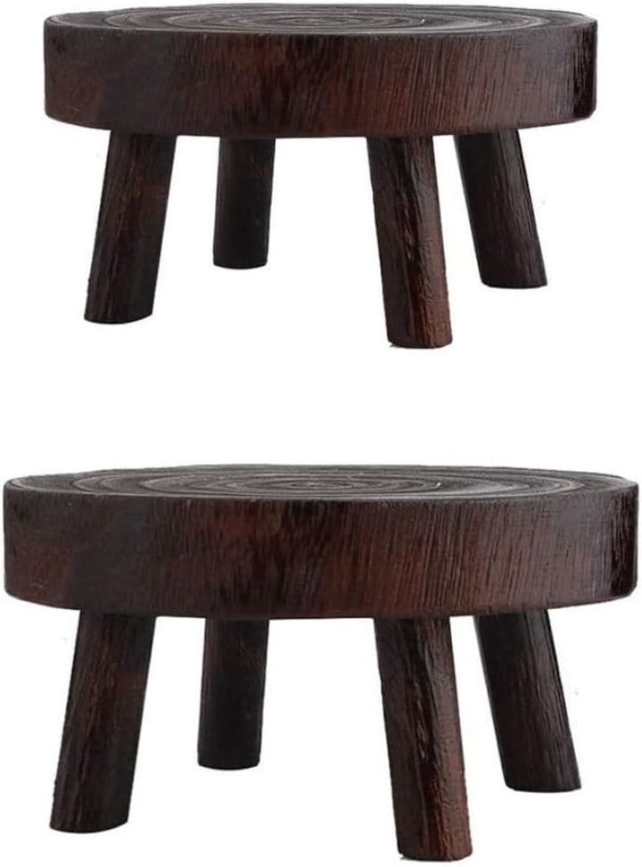 Holzpflanzständer, 20 cm rund, Innenbereich, Gartenpflanztopf Riser, kleiner Gartenhocker für den In