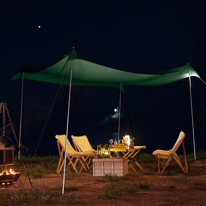 JAICOM Strandzelt, 2.1x2.1m Strandmuschel, UPF50+ UV-Schutz und Wasserdicht Sonnensegel, Mit Sandsch