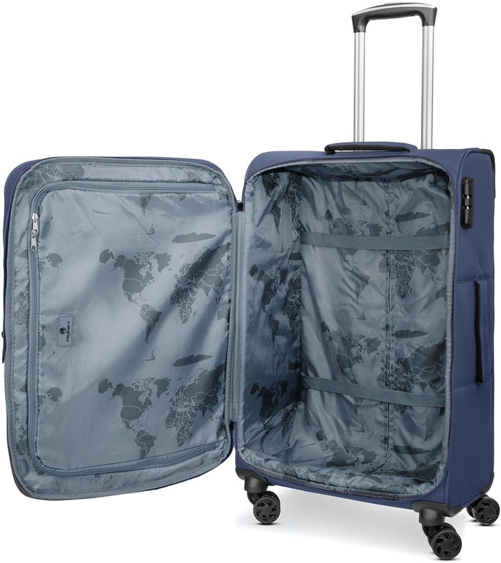 Franky Melbourne 3.0 Koffer Set 3-Teilig | Weichschalen Trolleyset mit 4 Rollen, arretierbarer Griff