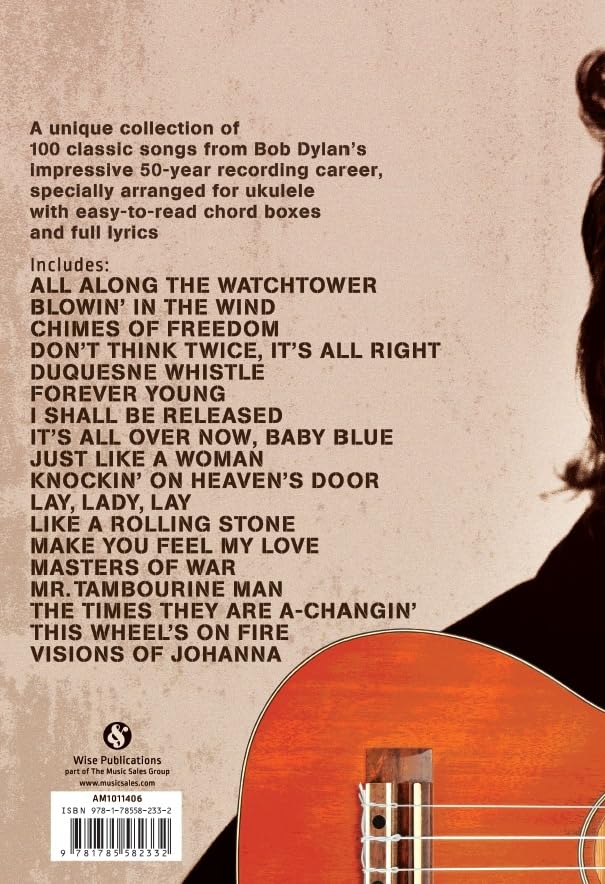 Bob Dylan Ukulele Chord Songbook.: 100 classics with full lyrics, Taschenbuch