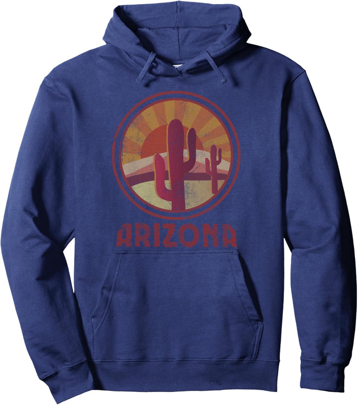 Arizona Cactus Sunset Scene Pullover Hoodie
