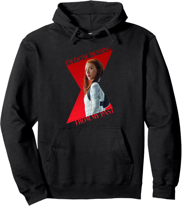 Marvel Black Widow I'm Done Running Logo Portrait Pullover Hoodie
