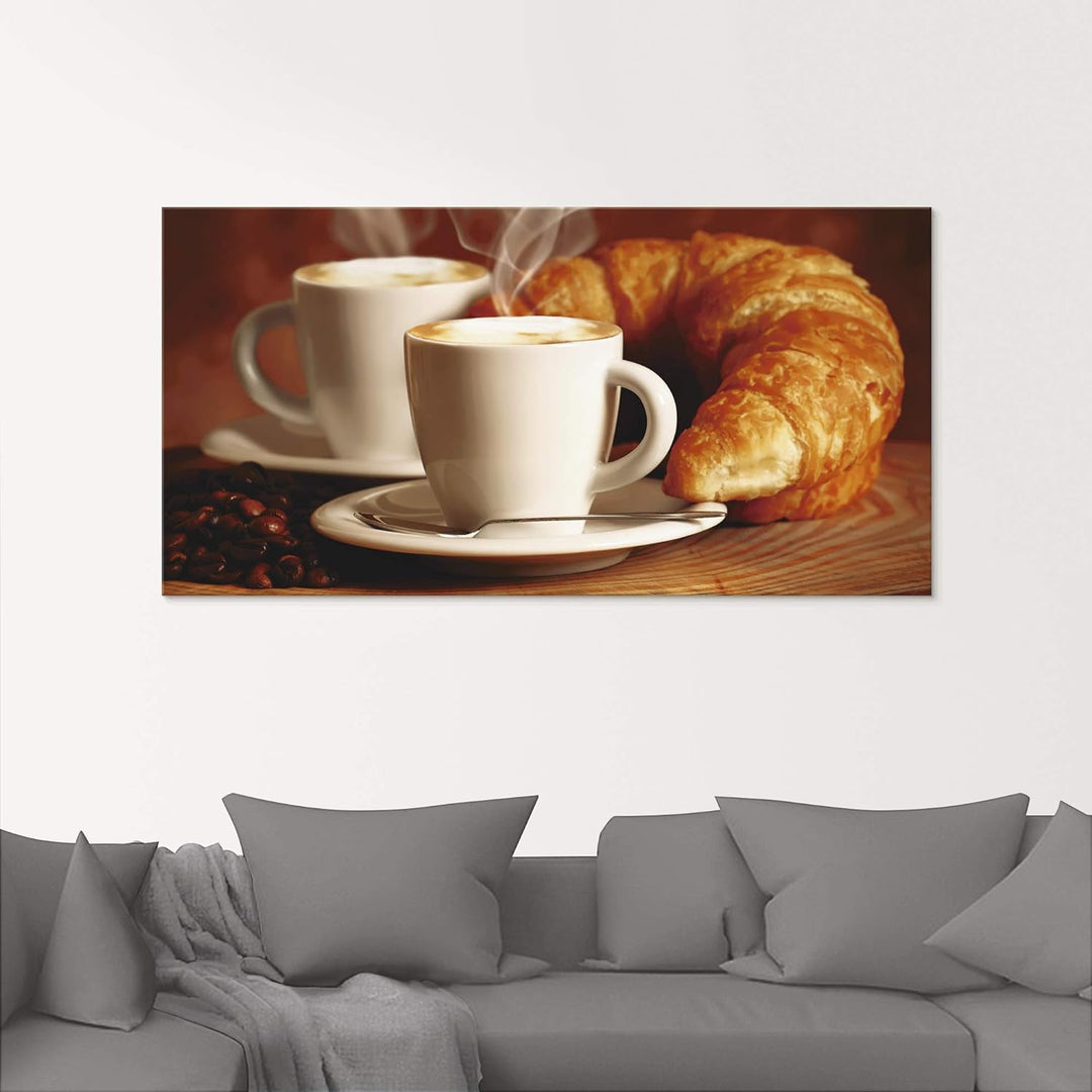 ARTland Glasbilder Wandbild Glas Bild einteilig 60x30 cm Querformat Kaffee Coffee Cafe Cappuccino Ka