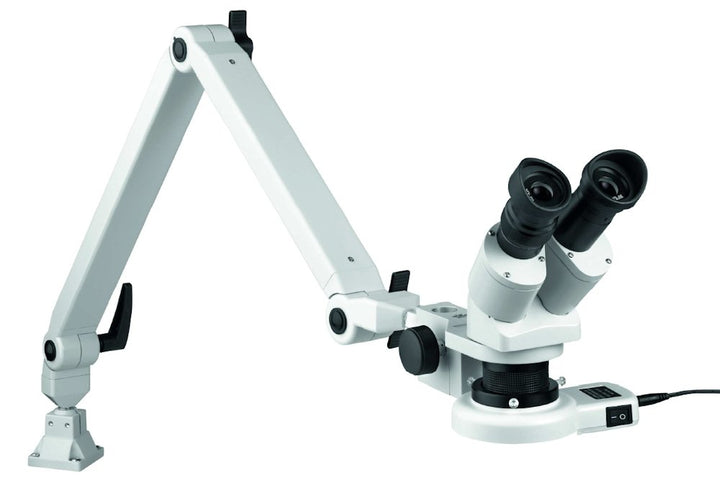 Eschenbach Optik Auflicht-Stereomikroskop mit LED-Auflicht-Ringleuchte, Vergrösserung 10x/20x, mit G