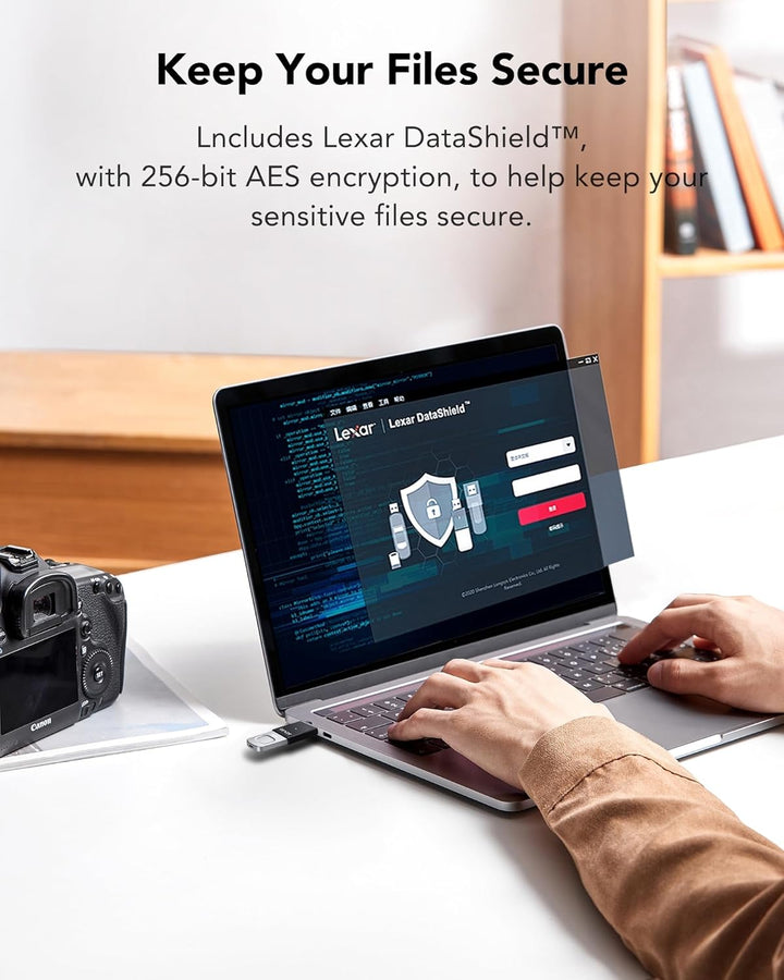Lexar JumpDrive Fingerprint F35 PRO 128 GB USB 3.0-Flash-Laufwerk, bis zu 400 MB/s Lesen/300 MB/s Sc