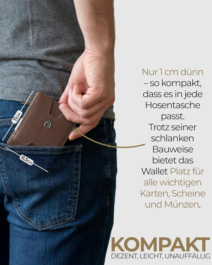 Lederhand iSlim Wallet (Schwarz, Ohne Münzfach)