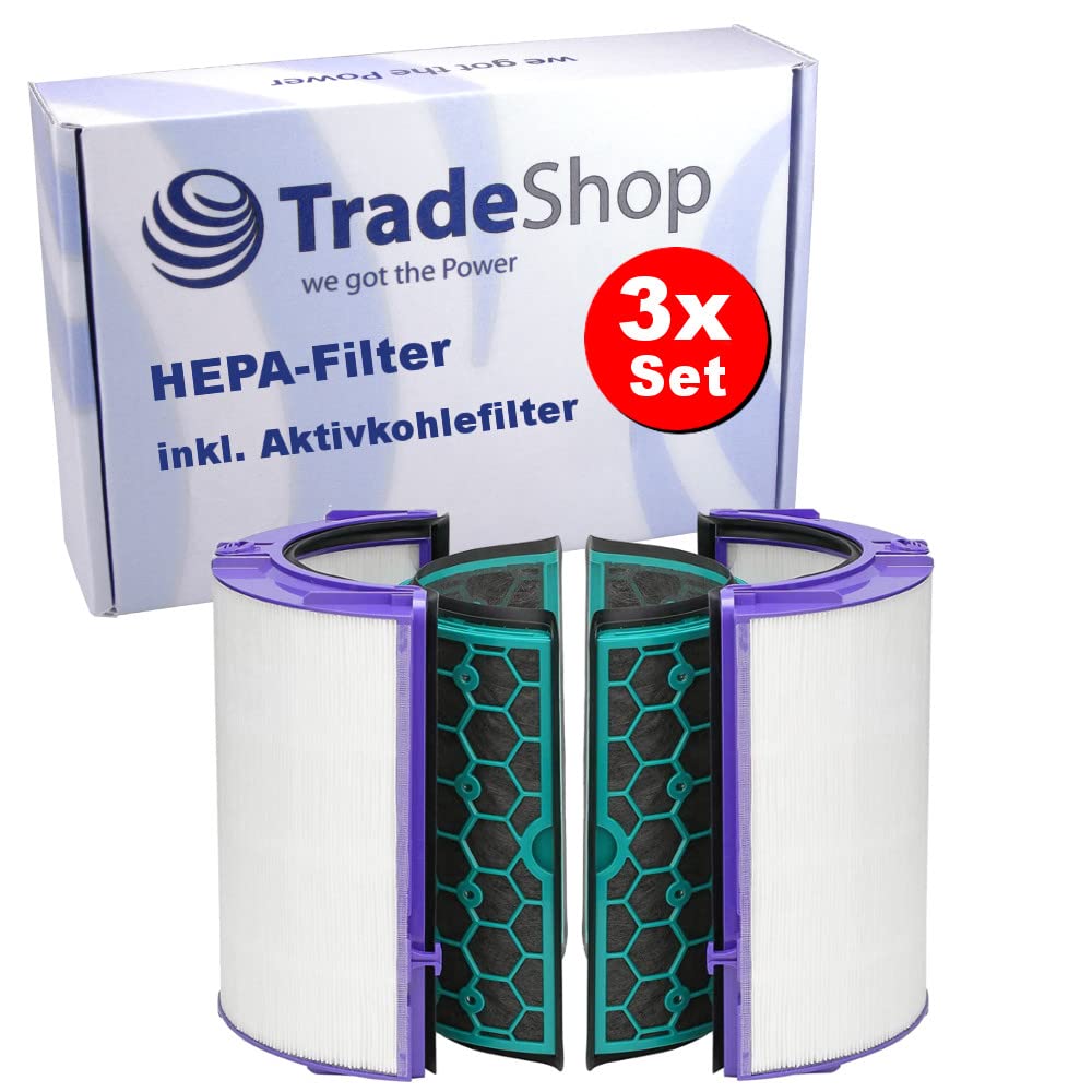 3x Trade-Shop HEPA Filter Ersatz + Aktivkohlefilter für Dyson Pure Cool TP04 TP05 HP04 HP05 DP04 DP0