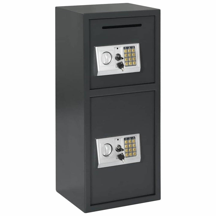 vidaXL Digitaler Safe mit Schloss Dunkelgrau 35 x 31 x 80 cm Stahl, Heimwerker Schreibtischsafe, mod