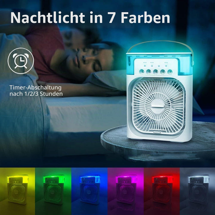 ragbare Klimaanlage Fan, 4 in 1 Personal Mini Cooling Fan mit Wassernebel Spray, 3 Geschwindigkeiten