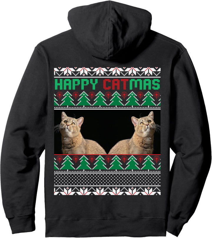 Cat lover gifts for Christmas - Ugly Christmas Cat lover Pullover Hoodie