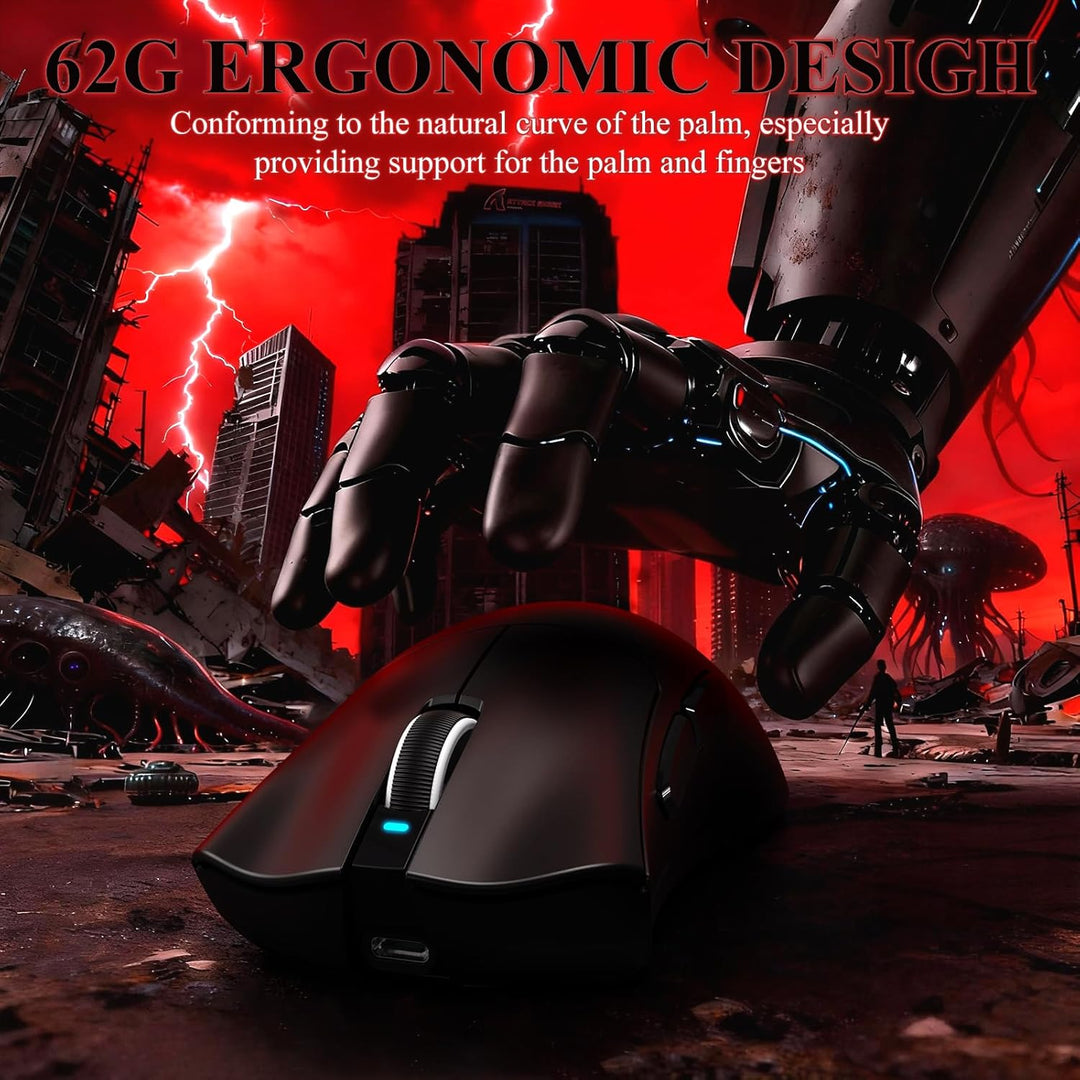 MAMBASNAKE x Attack Shark V3PRO Kabellose Gaming-Maus mit Magnetischer Ladestation, PAW3311-Sensor,