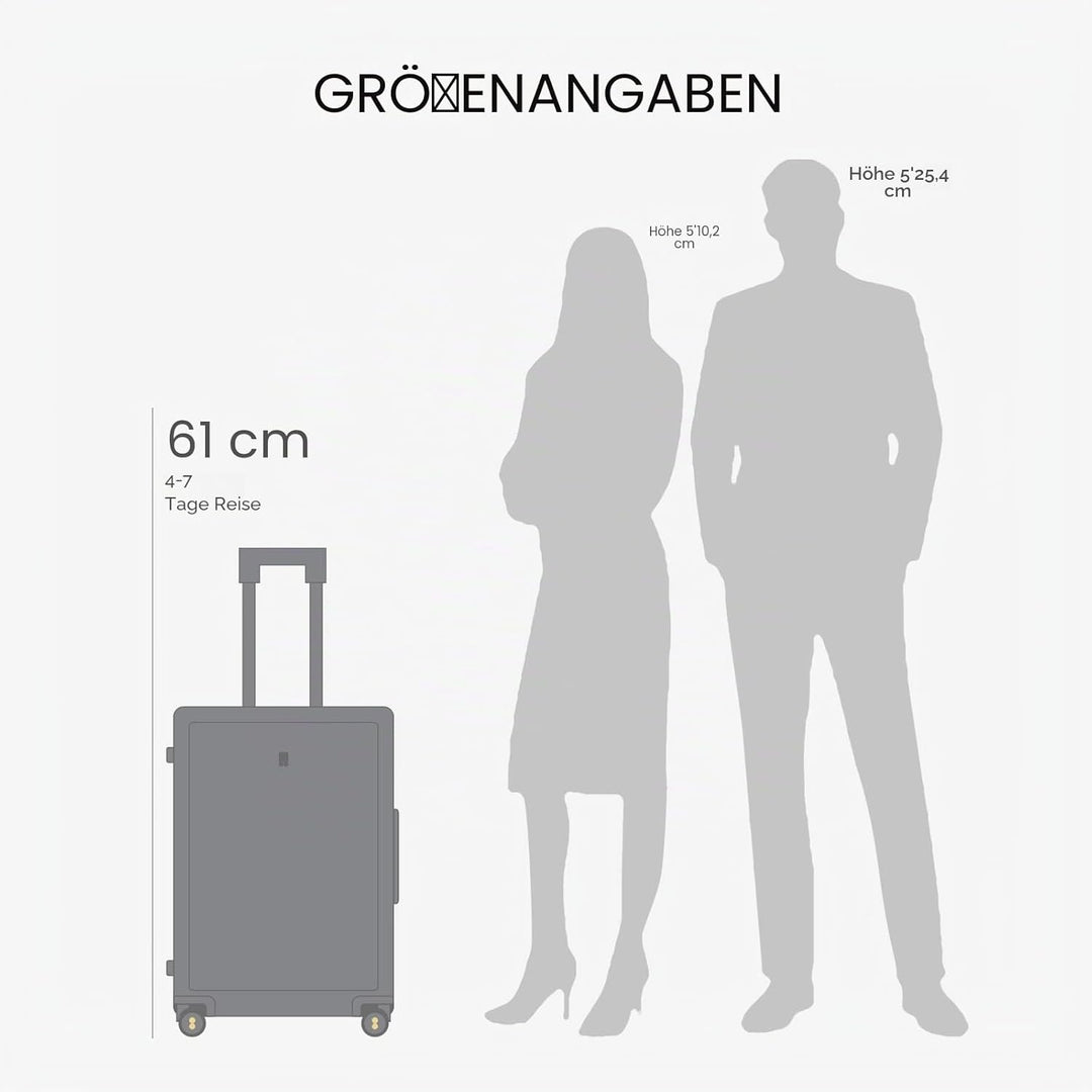 LEVEL8 Koffer Trolley, Rollkoffer Reisekoffer Hartschalen 4 Rollen, Spinner Handgepäck,TSA, 100% PC,