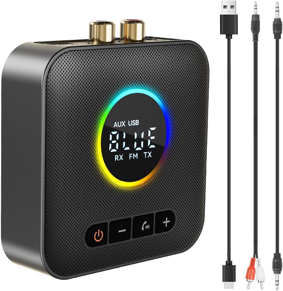 AXFEE Bluetooth 5.4 HiFi Empfänge, 2-in-1 Bluetooth 5.4 Sender &amp; Empfänger, für Musik-Streaming-Soun