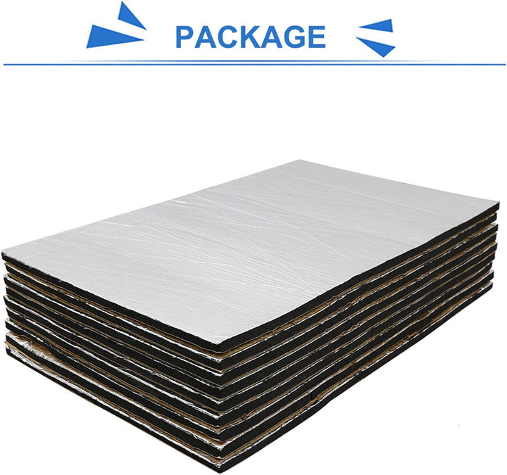 sourcing map 9 Stücke 394mil/10mm 14.4sqft Schalldämmung Wärmedämmungsmatte Isolationsmatte Lärmschu