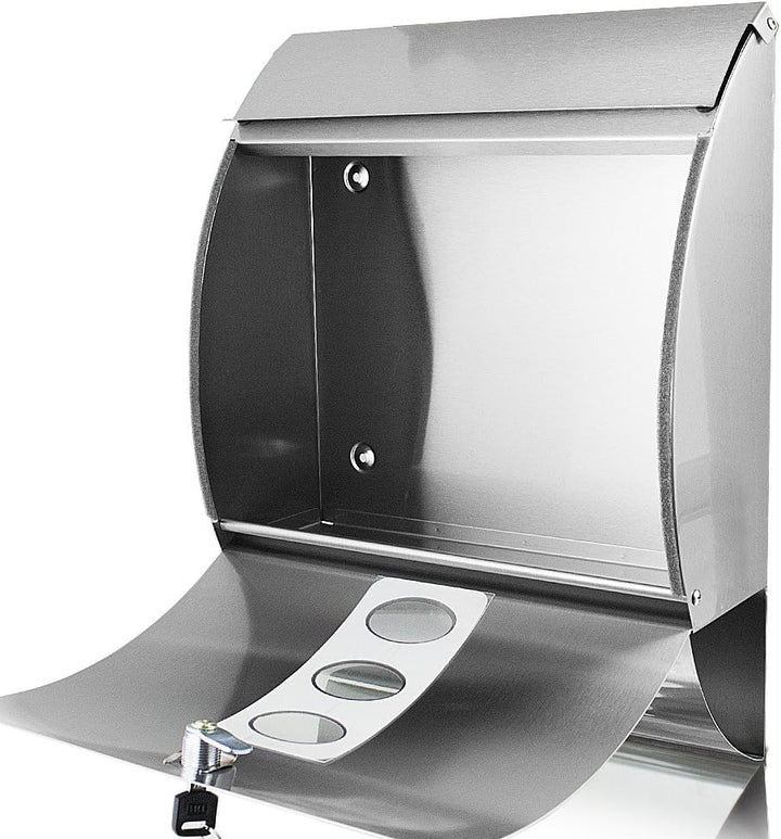 BITUXX Edelstahl Wandbriefkasten Briefkasten Postkasten Mailbox Letterbox mit Zeitungsrolle Halbrund