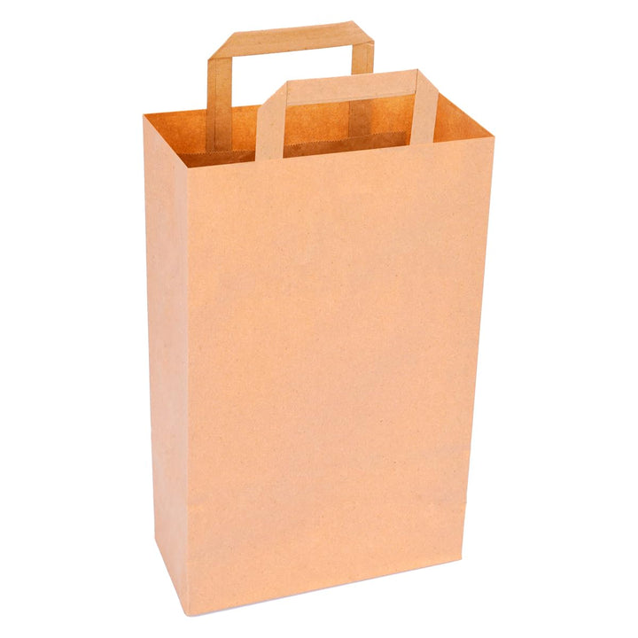verpacking Papiertragetaschen mit Flachhenkel 22 x 18 x 8 cm Weiss - Papiertüten Bio Papiertasche Kr