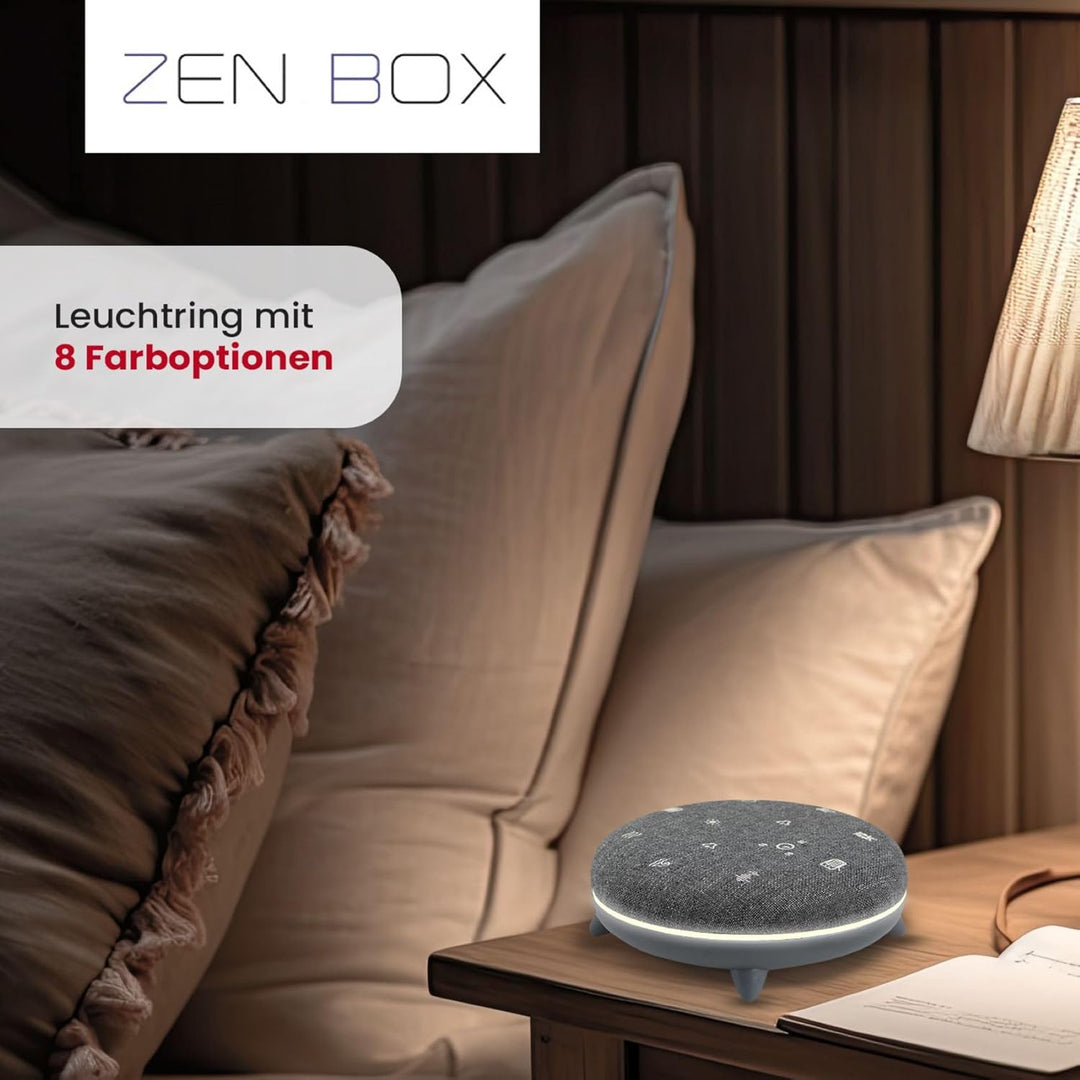 TERRAILLON - Zen Box, Entspannungshilfe, Geräuschmaschine, weiss, mit 7 beruhigenden Sounds, Streami