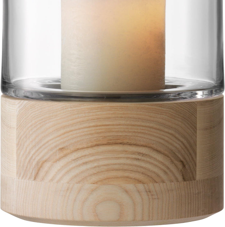 LSA Lotta Windlicht &amp; Unterteil Aus Esche H22.5cm Klar * 22,5 cm, 22,5 cm