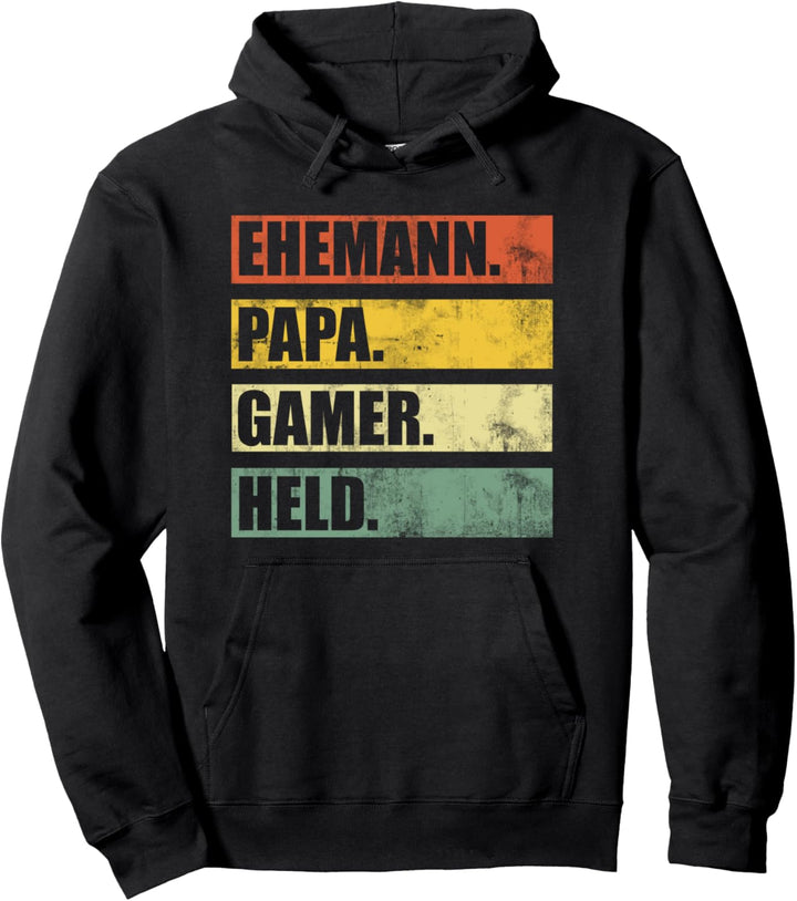 Gamer Ehemann Papa Held Vintage Vater Gaming Zocken Zocker Pullover Hoodie