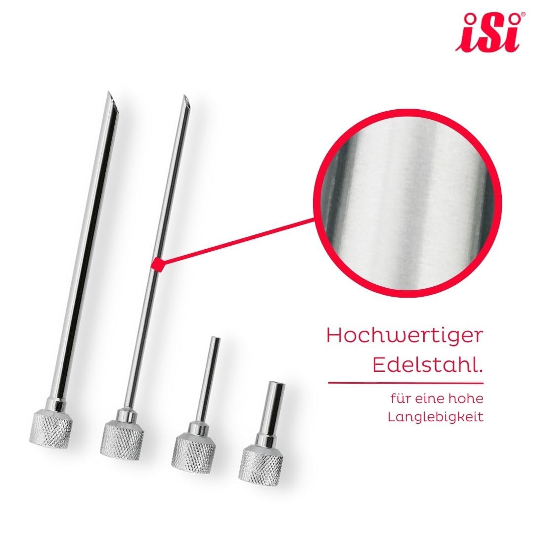 iSi - 2718 Nadeltüllen für Sahnespender - 4er Set Spritztüllen zum Dekorieren, Füllen &amp; Pikieren - s