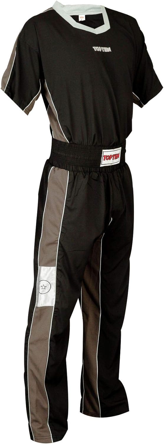 TopTen Kickboxuniform „FLEXZ“ Schwarz - Grau XXL, Schwarz - Grau XXL