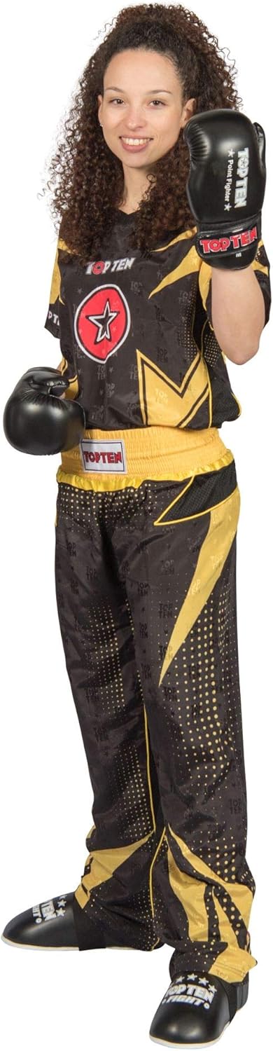 TOP TEN Kickboxuniform „Future“ Schwarz - Gelb XL, Schwarz - Gelb XL