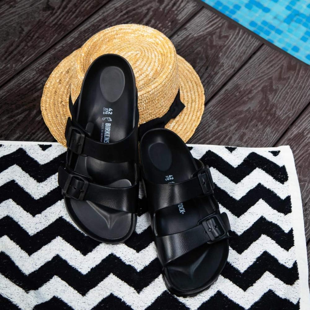 BIRKENSTOCK Damen Arizona Eva Pantoletten, 46 EU Schwarz