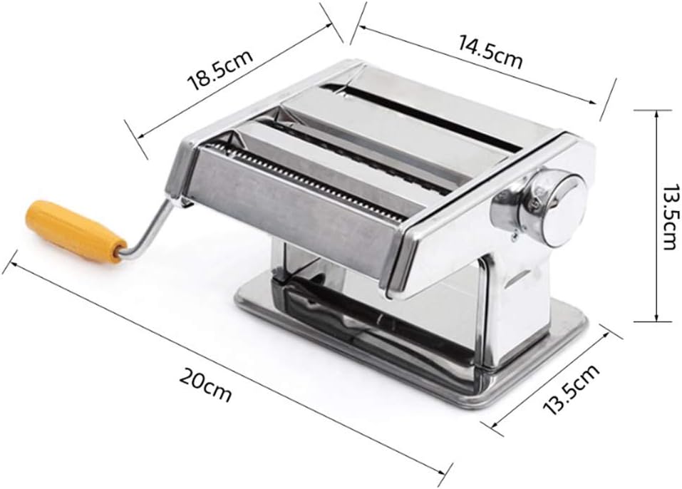 Willonin Nudelmaschine Pasta Maker Edelstahl Frische Manuell Pasta Walze Maschine Cutter mit Klemme