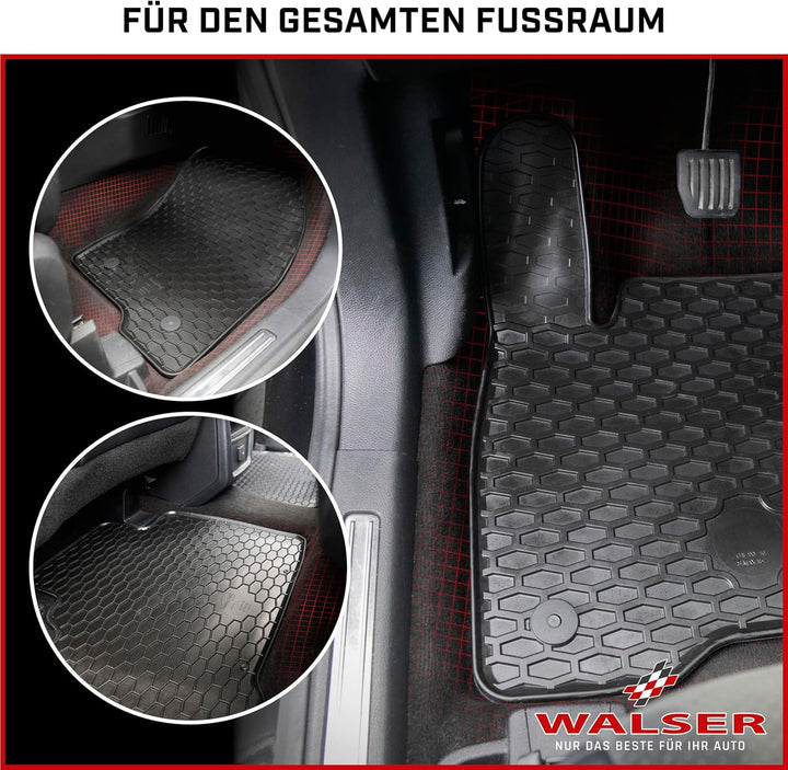WALSER DirtGuard Gummi Fussmatten Auto kompatibel mit Skoda Superb II (3T4, 3T5) 03/2008-05/2015, 10