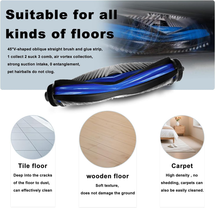 2 Stück Hauptbürste für Ecovacs DeebotT50 Pro Omni Gen2, T50 Omni, T50 Omni Gen2, T50 Pro Omni, T50