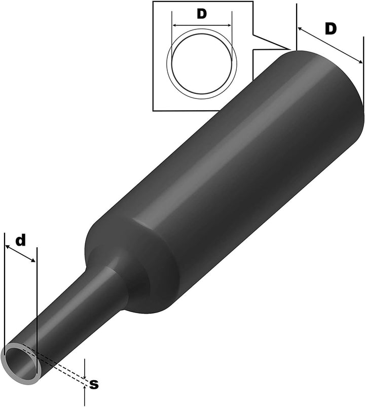 ISOLATECH Schrumpfschlauch Meterware transparent mit Kleber Ø 40mm 5 Meter Schrumpfverhältnis 3:1 Se