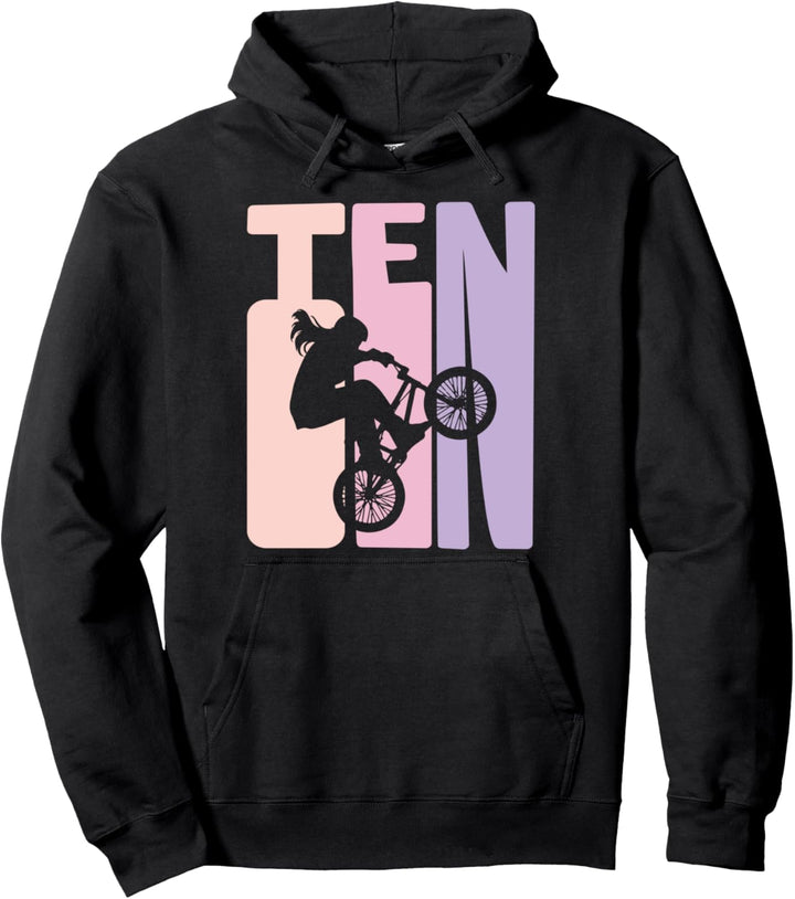 10. Geburtstag Mädchen Kinder BMX Retro Fan Motiv Pullover Hoodie