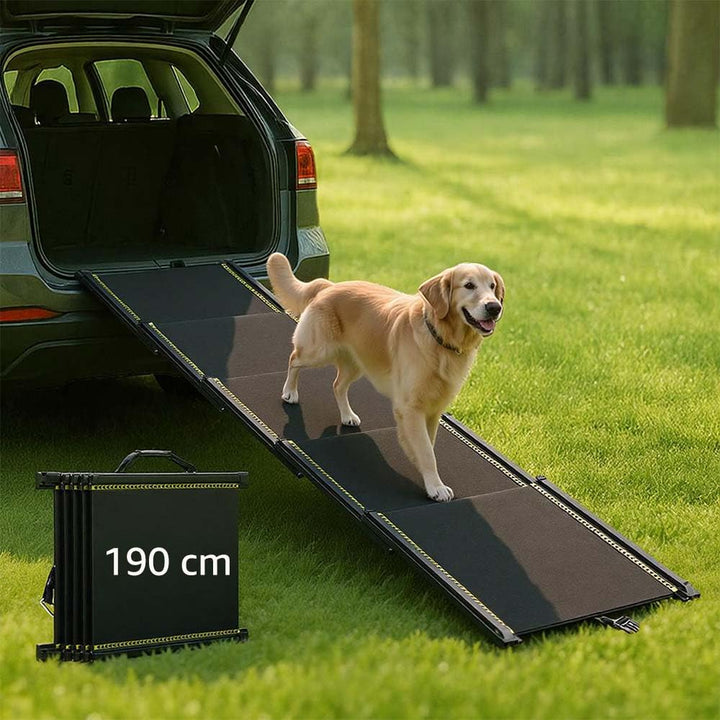 unipaws 190 cm extra Lange Hunderampe für Auto, SUV & LKW, ausziehbare tragbare Haustier-Treppenramp