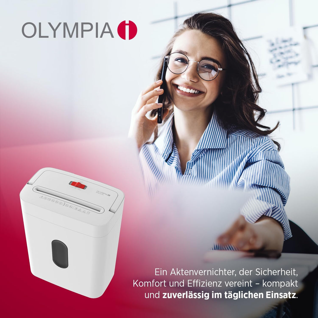 OLYMPIA PS 53 CC Pro Aktenvernichter weiss | Papierschredder für Home Office & Büro | Schredder Akte