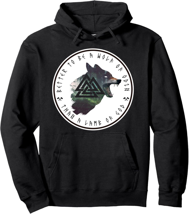 Valhalla Fenrir Wolf Vegvisir Symbol Wikinger Kompass Pullover Hoodie