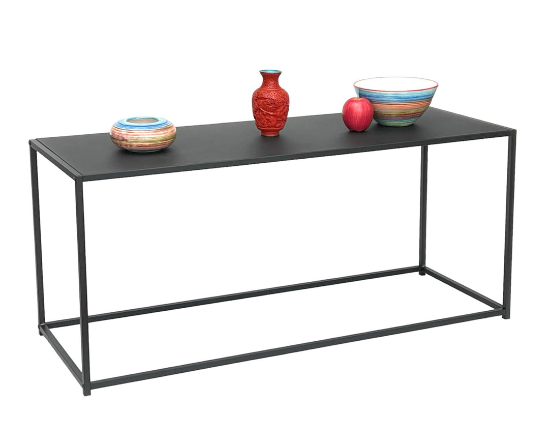 DanDiBo Couchtisch Schwarz Metall Eckig 110x50x40 cm Beistelltisch Wohnzimmer 96470 Tisch Sofatisch