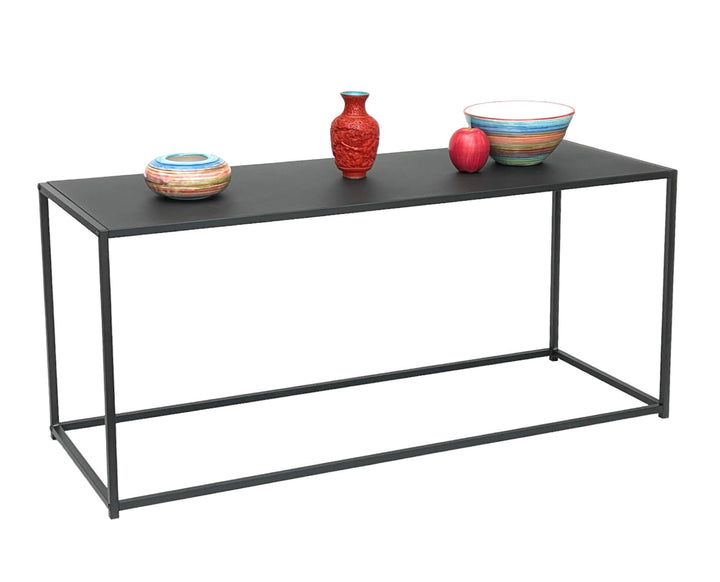 DanDiBo Couchtisch Schwarz Metall Eckig 110x50x40 cm Beistelltisch Wohnzimmer 96470 Tisch Sofatisch