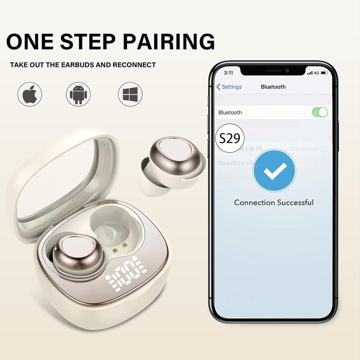 Mini Schlafkopfhörer Bluetooth 5.4 Kopfhörer, in Ear Kopfhörer Kabellos mit 25 Stunden Akkulaufzeit,