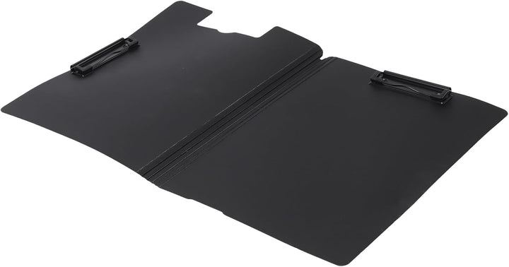 8 Stück Klemmbrett A4 Schwarz mit Deckel, Faltbare Klemmbretter Klemmbrettmappe mit 2 Klemmen, Schre